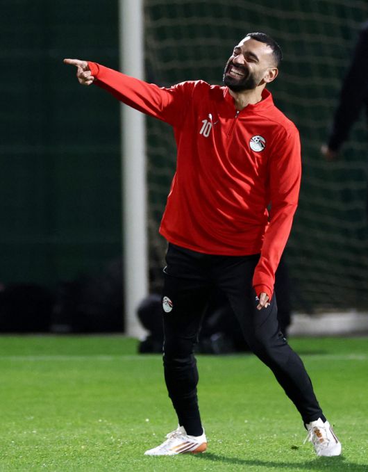 Egypt's forward #10 Mohamed Salah attends a training session in Taghzout, Morocco, on December 21, 2025, on the eve of the 2025 Africa Cup of Nations (CAN) football match between Egypt and Zimbabwe. (Photo by FRANCK FIFE / AFP)<저작권자(c) 연합뉴스, 무단 전재-재배포, AI 학습 및 활용 금지>