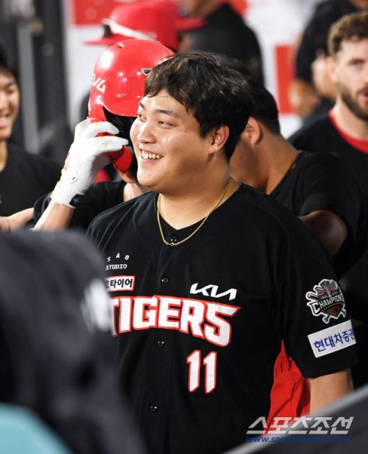 29일 수원KT위즈파크에서 열린 KBO리그 KT 위즈와 KIA 타이거즈의 경기. KIA 조상우가 미소 짓고 있다. 수원=박재만 기자 pjm@sportschosun.com/2025.08.29/