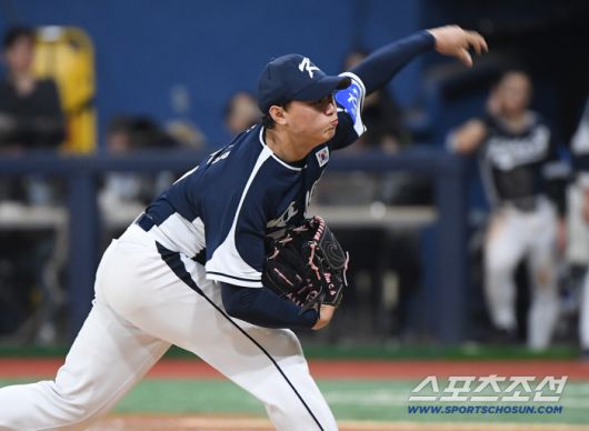 9일 서울 고척스카이돔에서 열린 한국과 체코의 야구대표팀 평가전. 7회말 등판한 배찬승의 자신감 넘치는 투구. 고척=정재근 기자 cjg@sportschosun.com/2025.11.9/