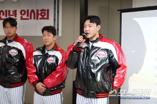 시무식에서 소감을 밝히는 양우진. 사진제공=LG 트윈스