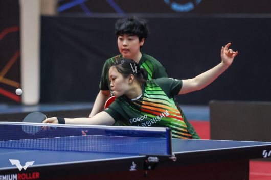 포스코인터내셔널 유한나-유예린 복식조 사진출처=WTT