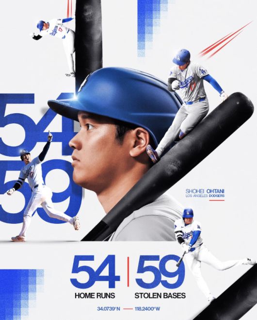 오타니는 2024년 역사상 첫 50홈런-50도루를 달성했다. 사진=MLB 공식 X 계정