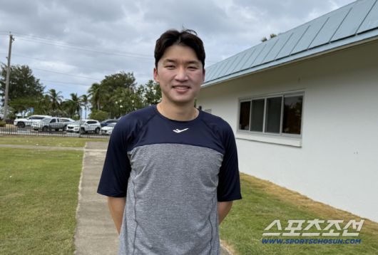 10일 사이판 캠프 훈련을 마친 후 인터뷰하는 박해민. 사진=나유리 기자