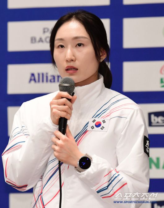 7일 오후 진천선수촌에서 2026밀라노-코르티나 동계올림픽 D-30 미디어데이 행사가 열렸다. 질문에 답하고 있는 쇼트트랙 최민정. 진천=송정헌 기자songs@sportschosun.com/2026.01.07/