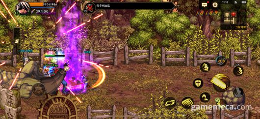 ▲ 던파 모바일 모바일 환경 던전 전투 화면 (사진: 게임메카 촬영)