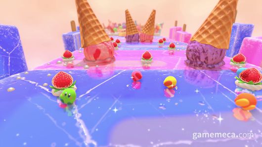 ▲ 다양한 디저트로 구성된 필드 (사진출처: 한국닌텐도 공식 홈페이지)