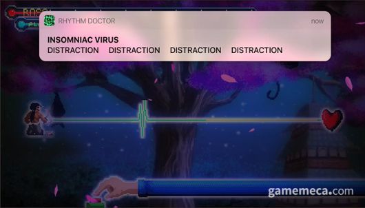 ▲; 리듬게임하는데 알림창을 띄우는 괘씸한 리듬게임 (사진출처: 리듬닥터 트레일러 영상 갈무리)