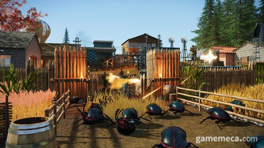 ▲ 기지를 공격하는 외계 생물체와 이에 맞서는 방어체계;(사진출처: 스팀 상점 페이지)