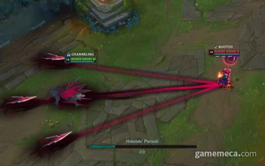 ▲ W스킬 사냥개의 추적 (사진제공: 라이엇 게임즈)