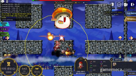 ▲ 타워를 설치하며 적을 전부 처치하는 것이 목표 (사진: 게임메카 촬영)