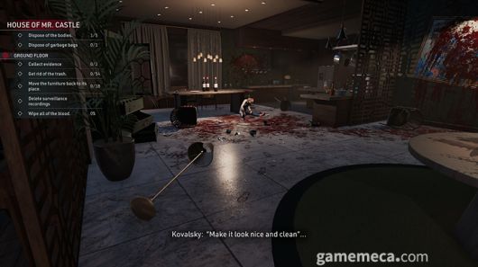 ▲ 의뢰를 받고 각종 범죄 현장을 청소한다 (사진 출처: 게임 스팀 페이지)