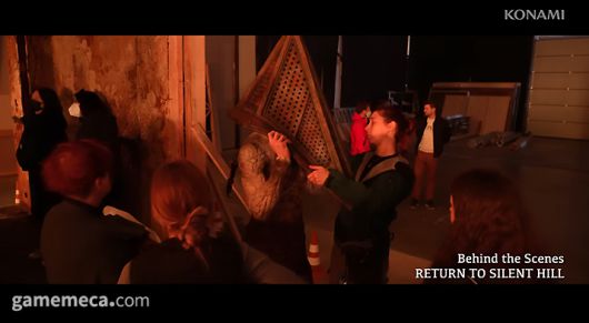 ▲ 삼각두와 너스도 등장한다 (사진출처: 리턴 투 사일런트 힐 비하인드 더 씬 영상 갈무리)