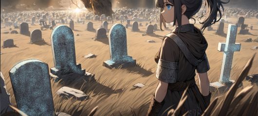 ▲ 묘비에 파란색 스프레이를 뿌리고 얼음처럼 투명하게!