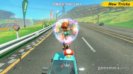 ▲ 마리오 시리즈에 등장했던 다양한 캐릭터가 레이스에 참여한다 (사진출처: 한국닌텐도 공식 유튜브 채널 갈무리)