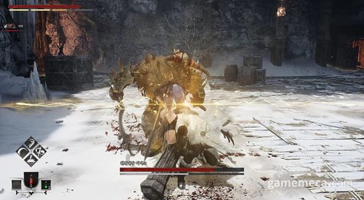 ▲ 정확한 타이밍에 막아야 하는 파란불 (사진: 게임메카 촬영)