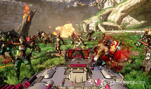 ▲ 미니건으로 적을 공격 (사진출처: 2K 코리아 공식 유튜브 영상 갈무리)