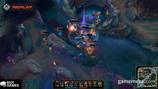 ▲ 레나타 궁극기가 적중하며 한타 승리 (사진출처: LCK 공식 유튜브 영상 갈무리)