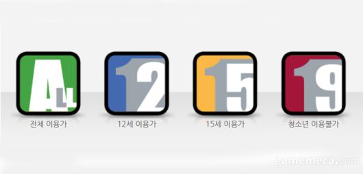 ▲ 게임 연령등급 (사진출처: 게임물관리위원회 공식 홈페이지)
