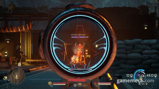 ▲ 은신 헤드샷, 명중시 적이 사망할지를 안내해준다;(사진: 게임메카 촬영)