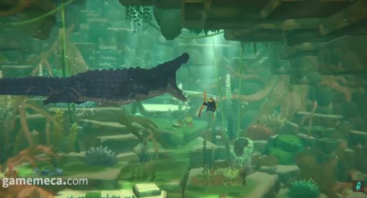 ▲ 동료들과 함께 정글을 탐험한다 (사진출처: 데이브 더 다이버 신규 DLC 소개 영상 갈무리)