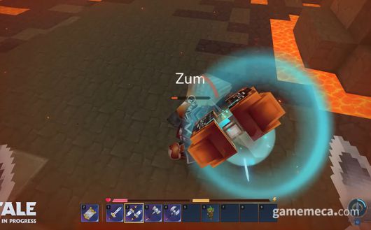 ▲ 대형 망치 스킬인 내려찍기 (사진출처: 하이테일 공식 유튜브 영상 갈무리)