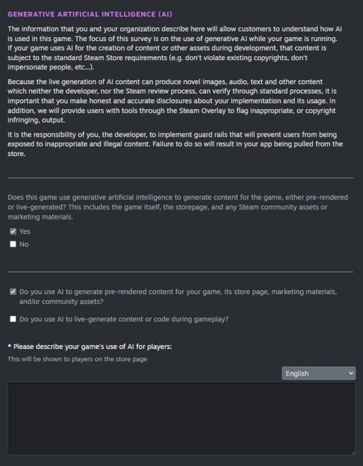 ▲ 스팀 '생성형 AI' 사용 공개 규칙 이전 버전(상)과 개정된 버전(하) (자료출처: 사이먼 칼레스 링크드인)