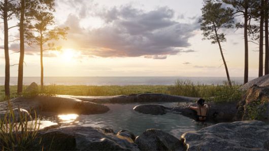 카펠라 양양의 야외 노천탕.