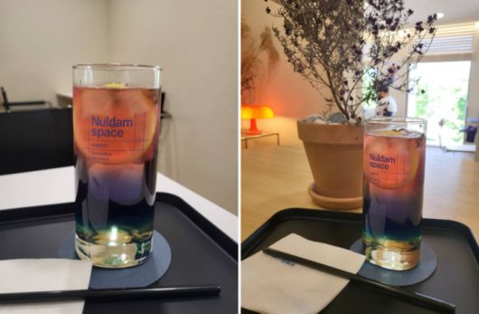 색감이 오묘한 엘더플라워 에이드/사진=강찬미 여행+기자