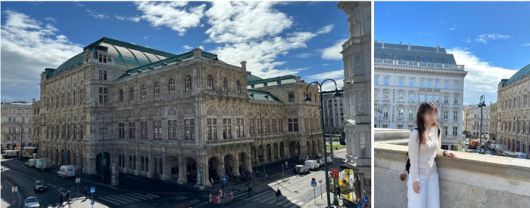 알베르티나 옥상에서 바라본 오페라 극장 및 영화 속 난간 포토존.  /사진= 강예신 여행+ 기자