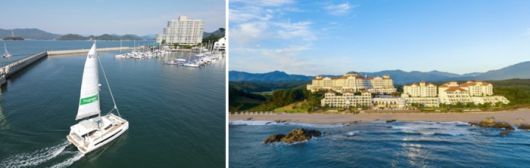 사진 왼쪽부터 금호통영마리나리조트, 대명소노 쏠비치리조트 / 사진 = 각 리조트