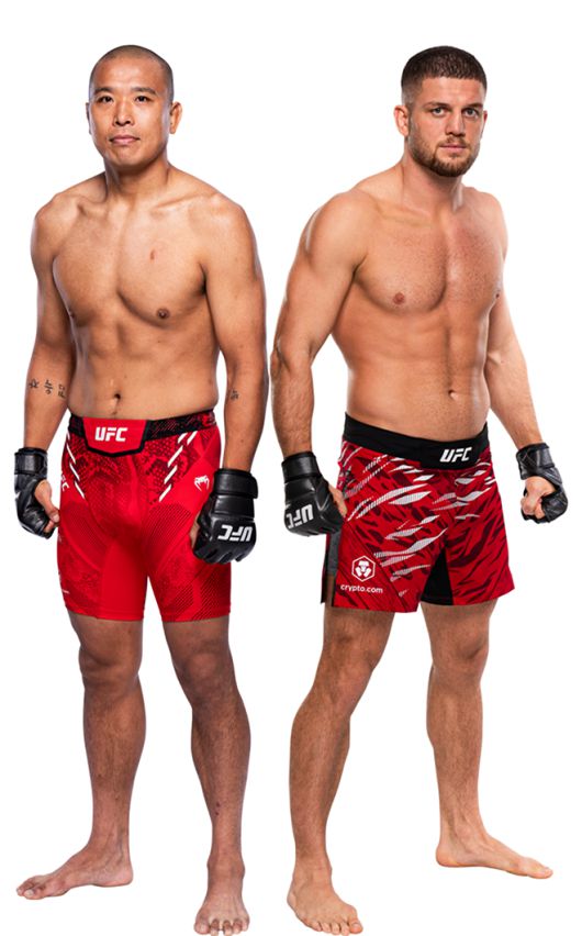 UFC 8승 3패 박준용(왼쪽), UFC 3승 2패 이스마일 나우르디예프. 사진=TKO