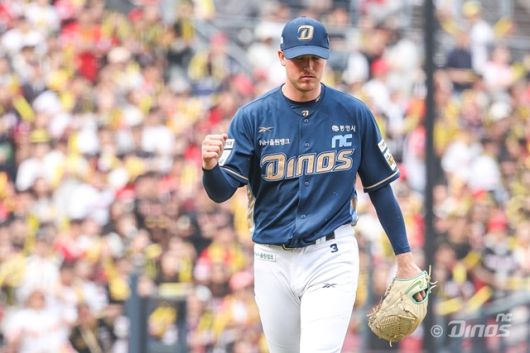 10일 수원 KT전에서 완벽투를 펼친 NC 라일리. 사진=NC 제공