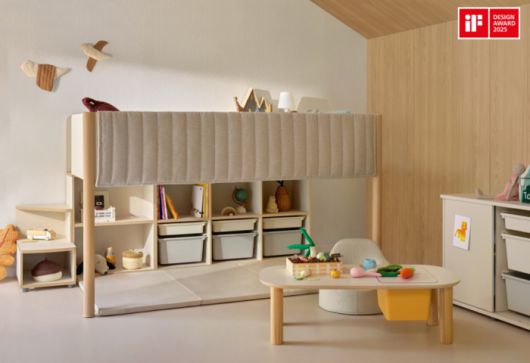 일룸의 키즈 가구 ‘두들’ 시리즈. 벙커베드를 2개 침대로 분리할 수 있고 계단을 수납장으로 변형하는 등 아이 연령에 따라 다양하게 변형할 수 있다. 일룸