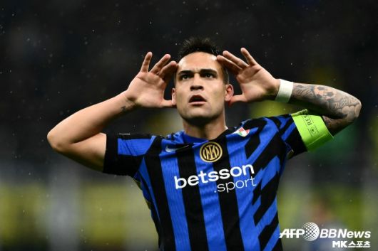 마르티네스는 챔피언스리그 5경기 연속 득점을 기록했다. 그는 5경기 동안 무려 7골을 넣고 있다. 사진(밀라노 이탈리아)=AFPBBNews=News1