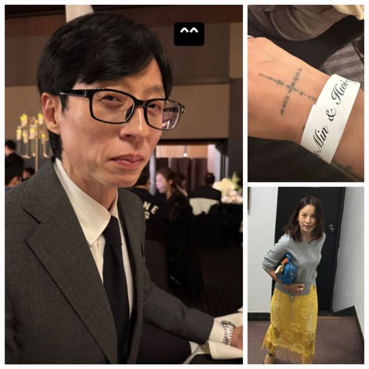 가수 이효리와 방송인 유재석이 김종민 결혼식에 참석해 남긴 ‘레전드 하객룩’이 다시 한번 화제를 모으고 있다.사진=이효리 SNS