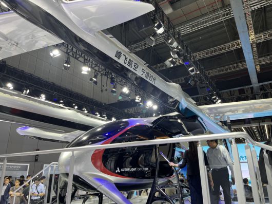 CATL 배터리를 탑재한 펑페이 항공의 2톤 eVTOL(전기 수직 이착륙) 항공기. [사진=안서진 기자]