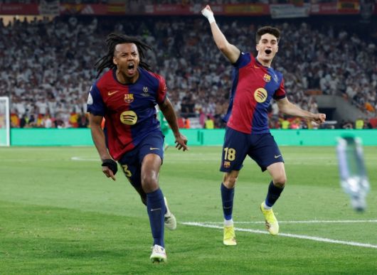 쿤데의 인터셉트, 그리고 강력한 중거리 슈팅은 바르셀로나의 코파 델 레이 정상으로 이어졌다. 사진=REUTERS=연합뉴스