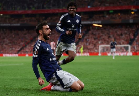 브루노 페르난데스는 멀티골을 기록하며 아틀레틱 클루브 원정 대승을 이끌었다. 사진=REUTERS=연합뉴스