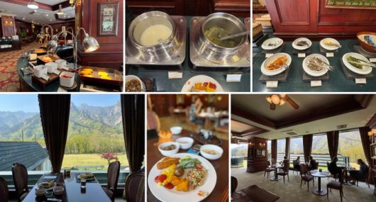 레스토랑 ‘더 퀸’. 영국 왕실을 테마로 꾸민 공간에서 조식 뷔페를 제공한다. / 사진=홍지연 여행+ 기자