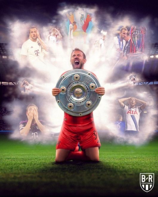 해리 케인이 14년 동안 탈출하지 못한 ‘무관 지옥’에서 간신히 벗어났다. 프로 커리어 첫 우승의 순간이다. 사진=BR 풋볼 SNS