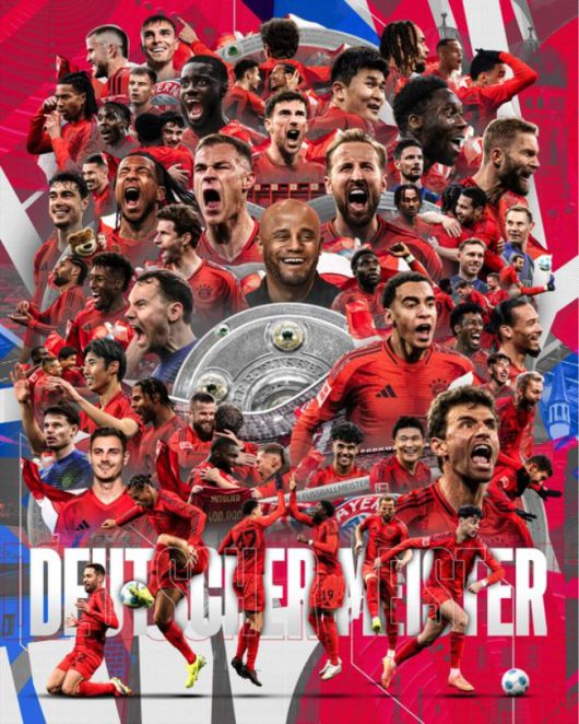 분데스리가 우승한 바이에른 뮌헨. 사진=바이에른 뮌헨 SNS