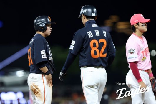 4일 광주 KIA전에서 황당한 주루사를 범한 문현빈. 사진=한화 제공