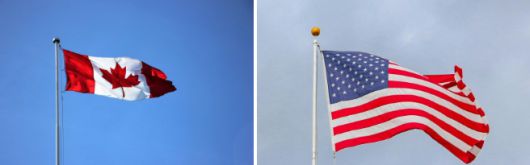 캐나다 국기, 미국 국기 / 사진=PEXELS