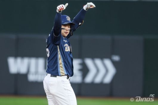 11일 두산 더블헤더 1차전에서 맹활약한 권희동. 사진=NC 제공