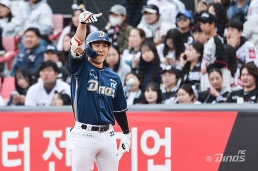 NC 한석현은 11일 두산 더블헤더 1차전에서 맹타를 휘둘렀다. 사진=NC 제공