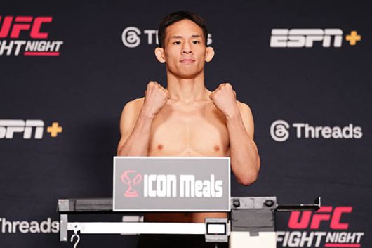 박현성이 2025년 5월 미국 네바다주 엔터프라이즈 UFC on ESPN+ 114 제2경기 플라이급 계체를 통과하고 있다. 사진=TKO