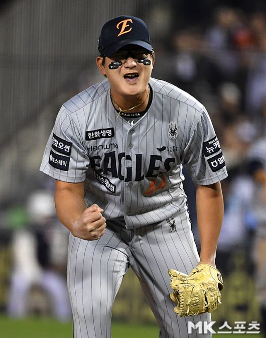 20일 울산 NC전에서 한화의 승리를 지켜낸 김서현. 사진=천정환 기자