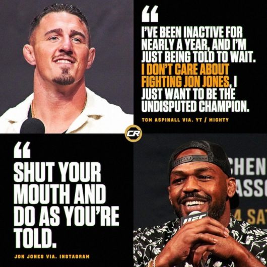 존스는 아스피날을 향해 “입 XX고 시키는 대로 해”라며 웃는 이모지와 함께 글을 썼다. 사진=챔피언십 라운드 SNS