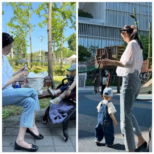 리듬체조 국가대표 출신이자 현재 워킹맘으로 활약 중인 손연재가 도심 속 평범한 엄마의 하루를 공개했다. 사진=SNS