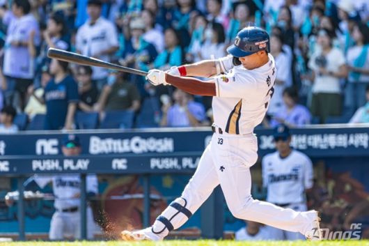 한석현은 1일 창원 한화전에서 홈런포를 가동했다. 사진=NC 제공